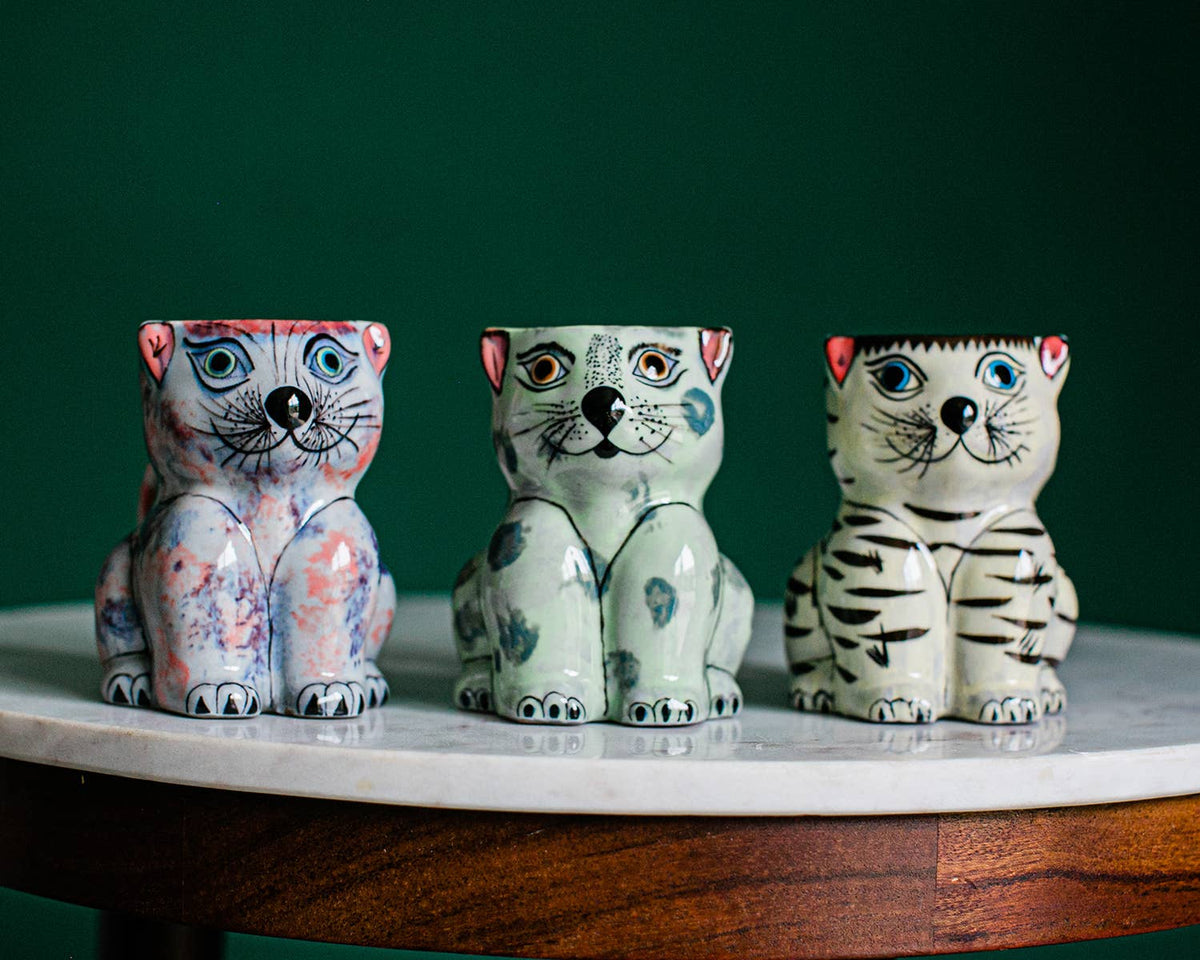 Hand-Painted Cat Coffee Mug