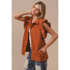 Quilted Ruffle Vest