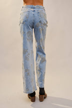 Floral Embroidered Denim