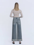 Vervet Wide Leg Cuff Jean