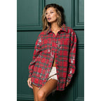 CLEAR SEQUIN PLAID CHRISTMAS SHIRT
