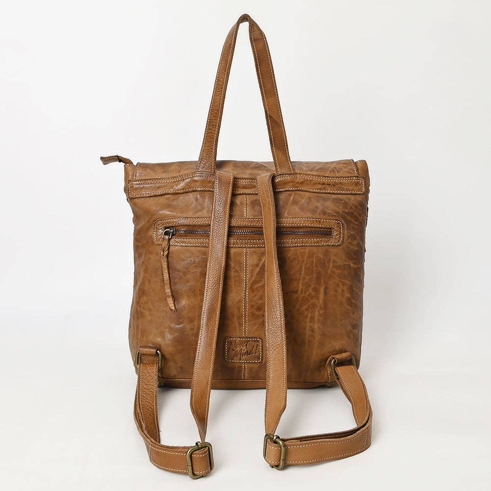 Woven Leather Backpack