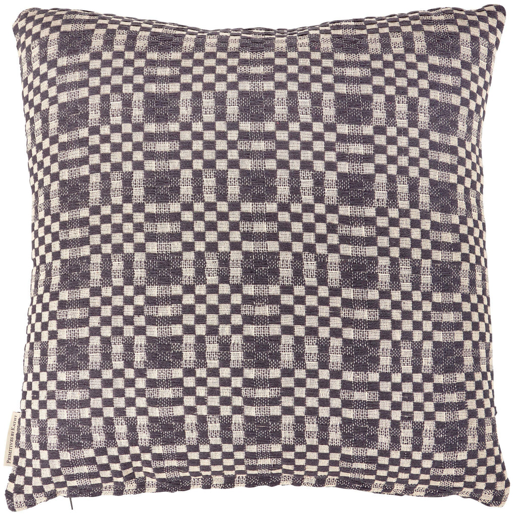 Navy Checkered Pillow