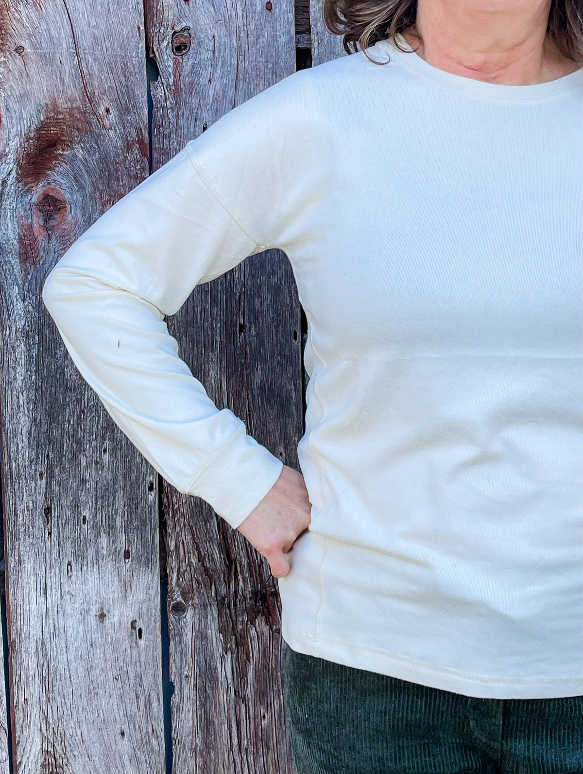 Brushed Crew Neck Essential Top
