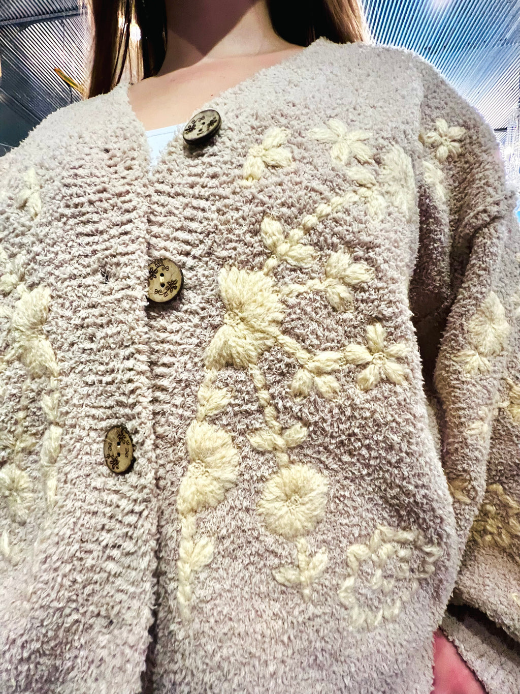 Floral Embroidered Cardigan