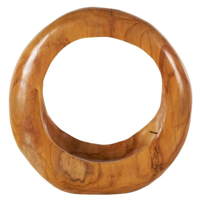 Teak Circle Sculpture