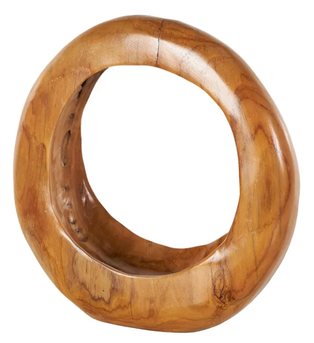Teak Circle Sculpture