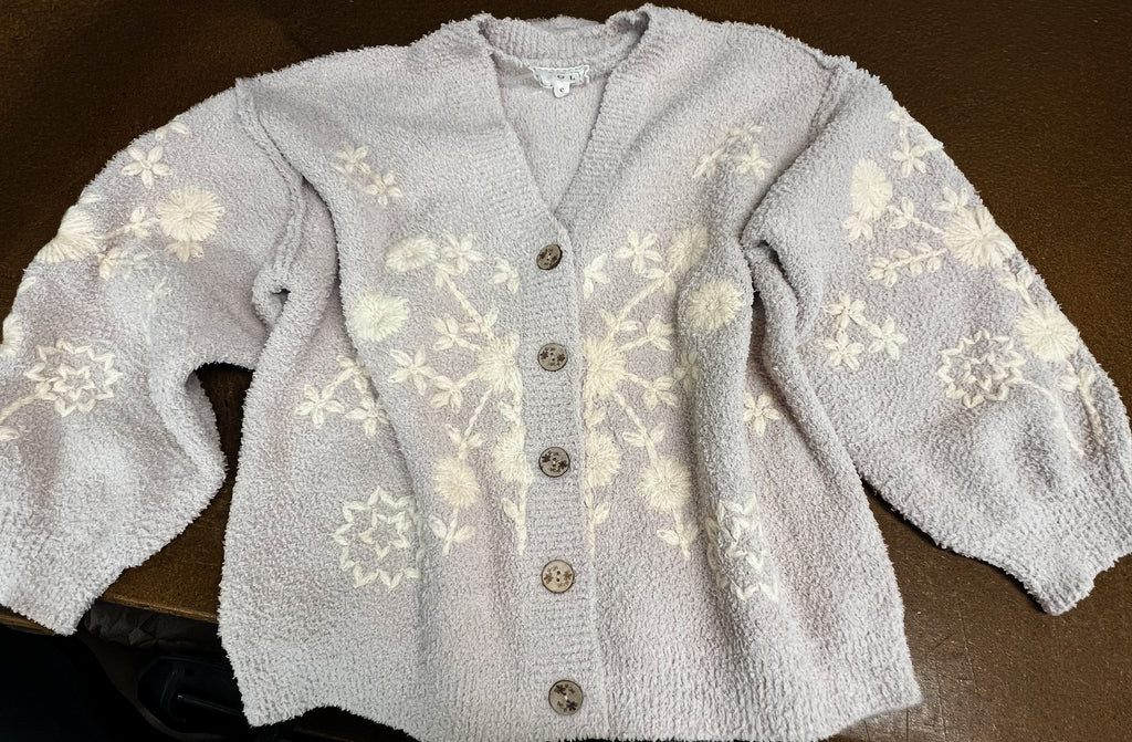 Floral Embroidered Cardigan