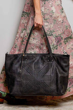 Studded Leather Tote