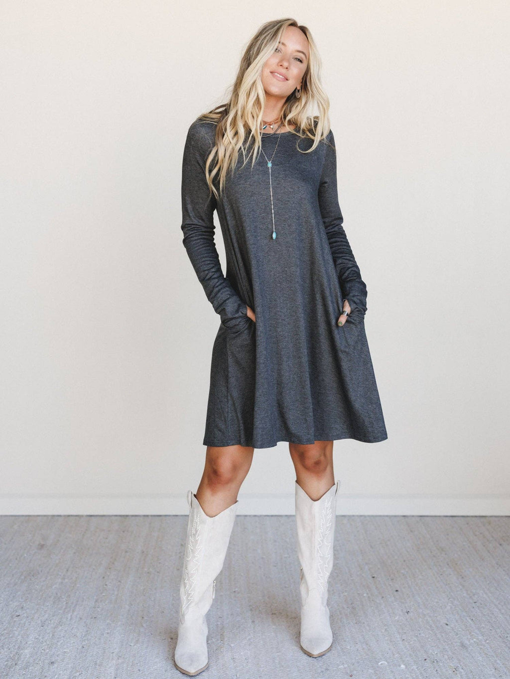 Long Sleeve Crewneck Dress