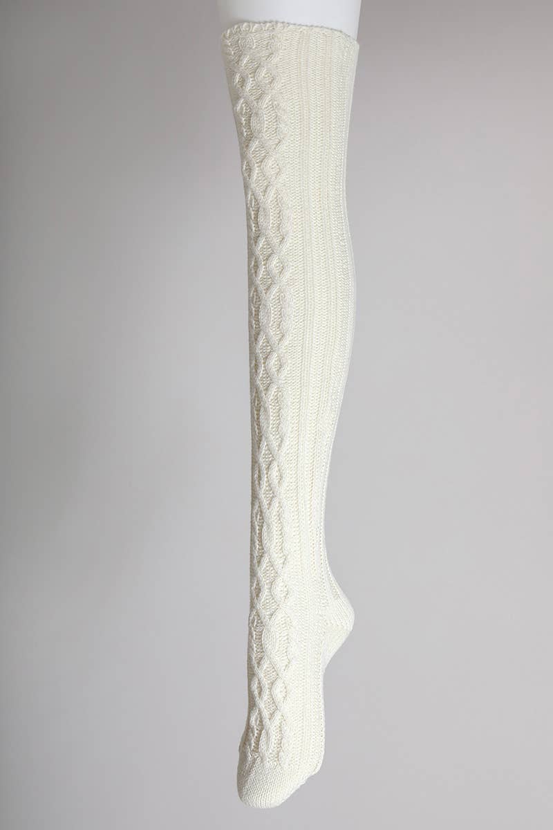 Cable Knit Knee-Highs