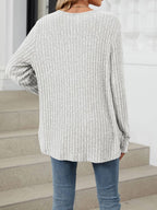 Solid Color Button Cardigan Knitted Brushed Jacket
