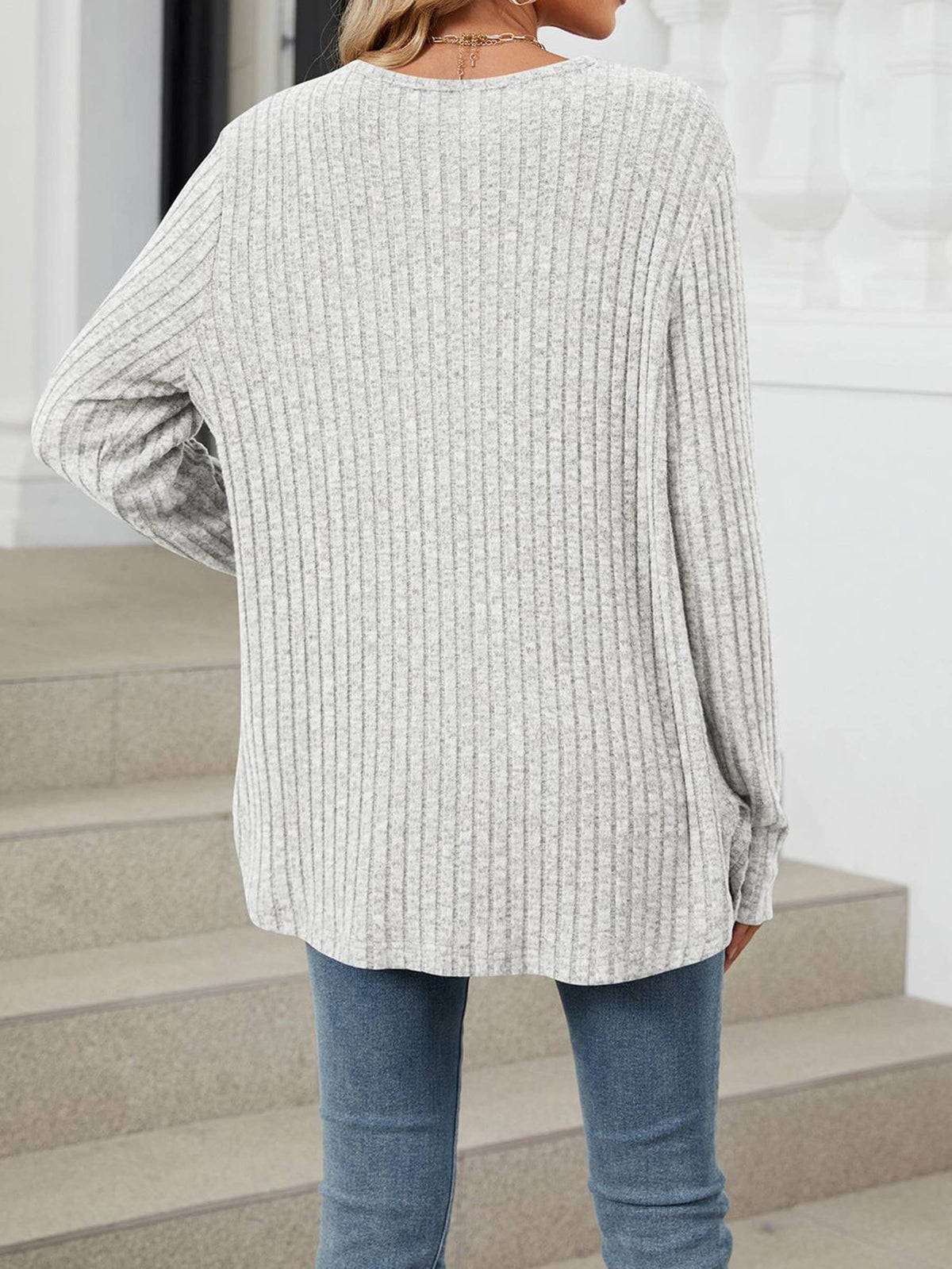 Solid Color Button Cardigan Knitted Brushed Jacket