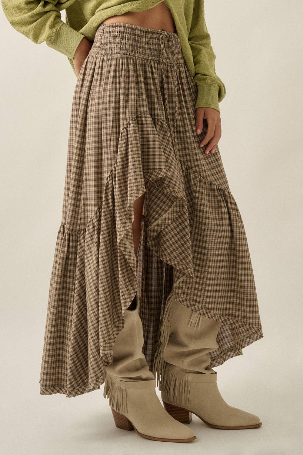 Plaid Ruffle Skirt