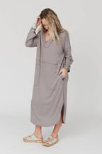 Long Sleeve Slit Maxi