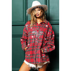 CLEAR SEQUIN PLAID CHRISTMAS SHIRT