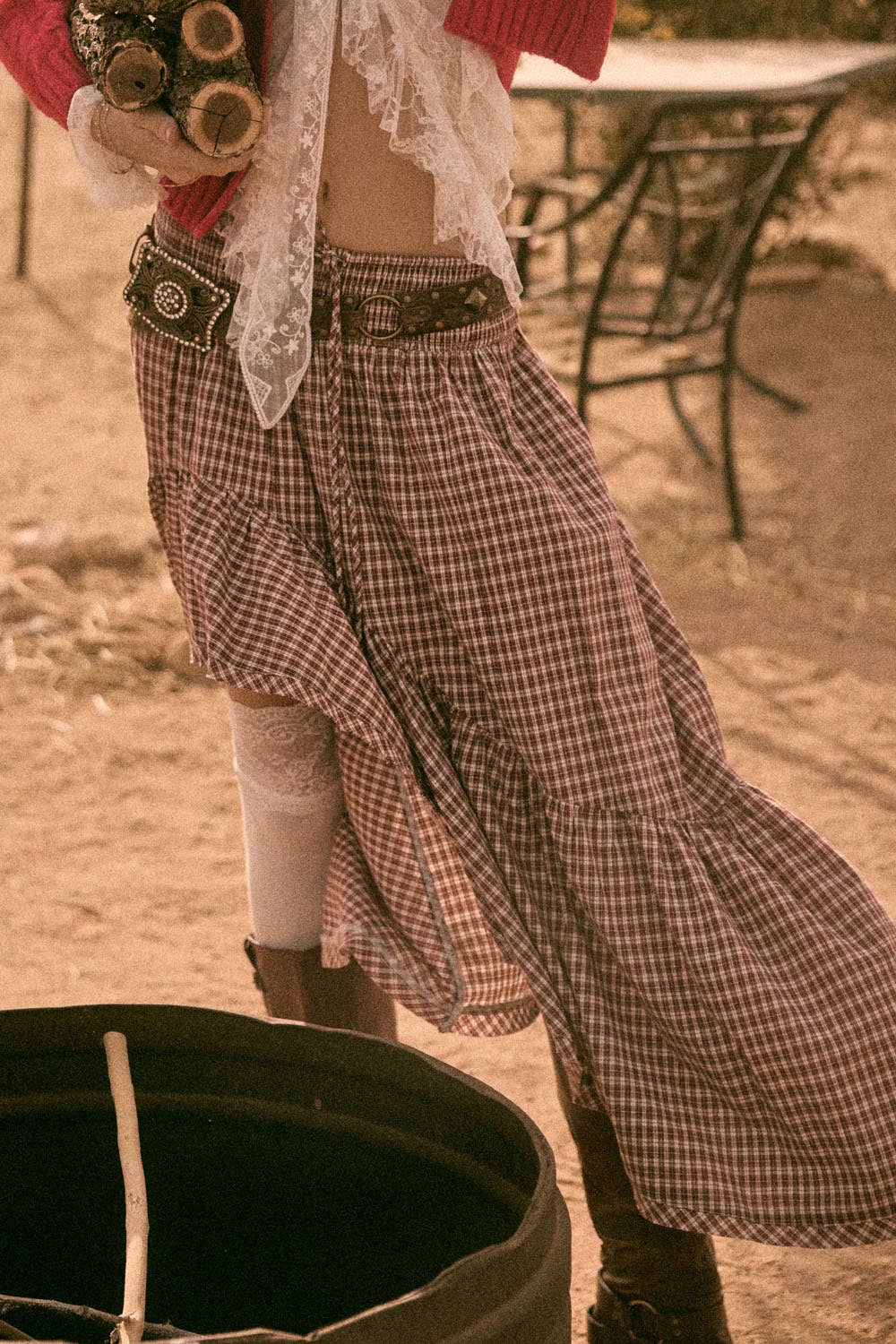 Plaid Ruffle Skirt