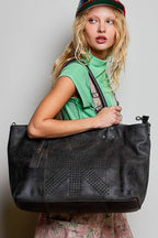 Studded Leather Tote