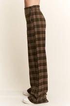 Plaid Wide Leg Pants