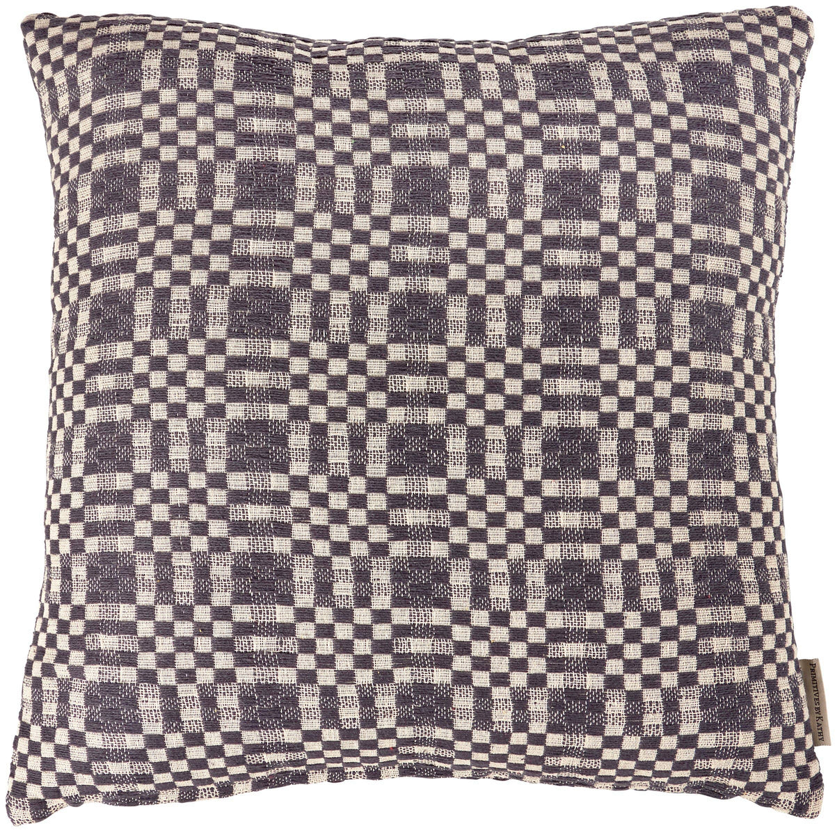 Navy Checkered Pillow