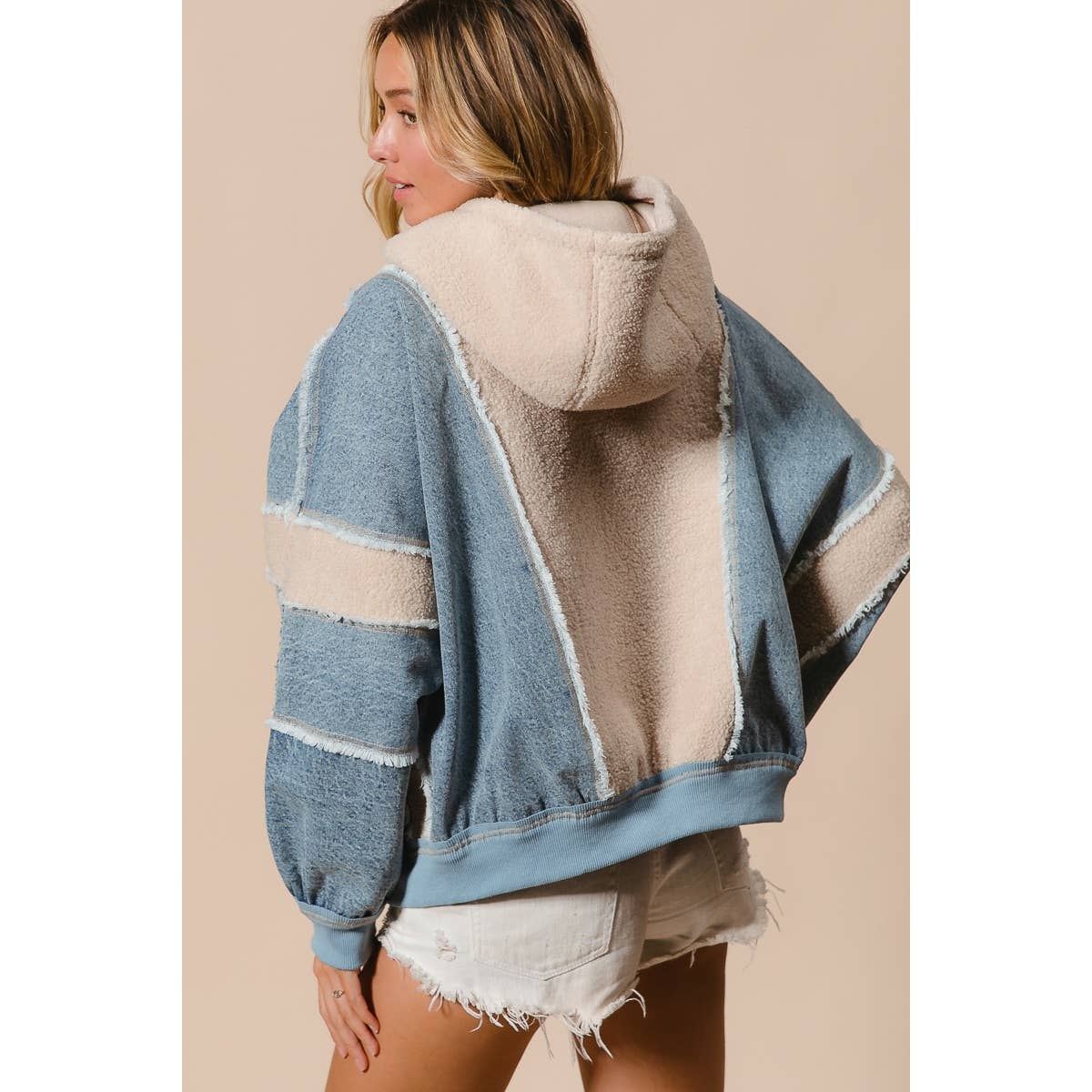 Denim | Fleece Zip Up Hoodie