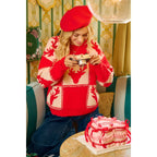 RUDOLPH PATTERNED CHRISTMAS KNIT TOP WITH OUT SEAM