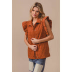 Quilted Ruffle Vest