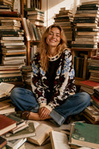 Scalloped Hem Jacquard Sweater