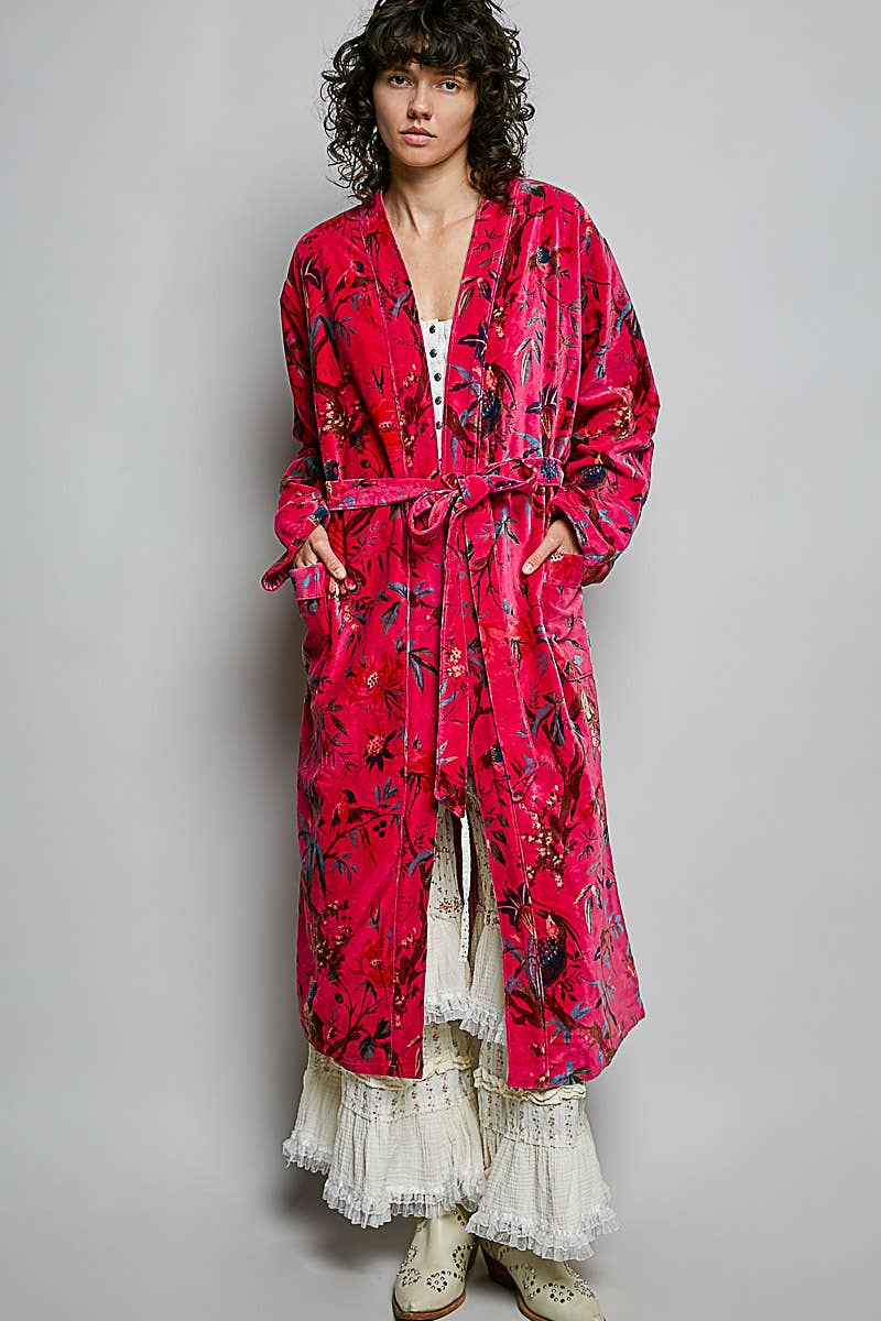 Floral Velvet Robe