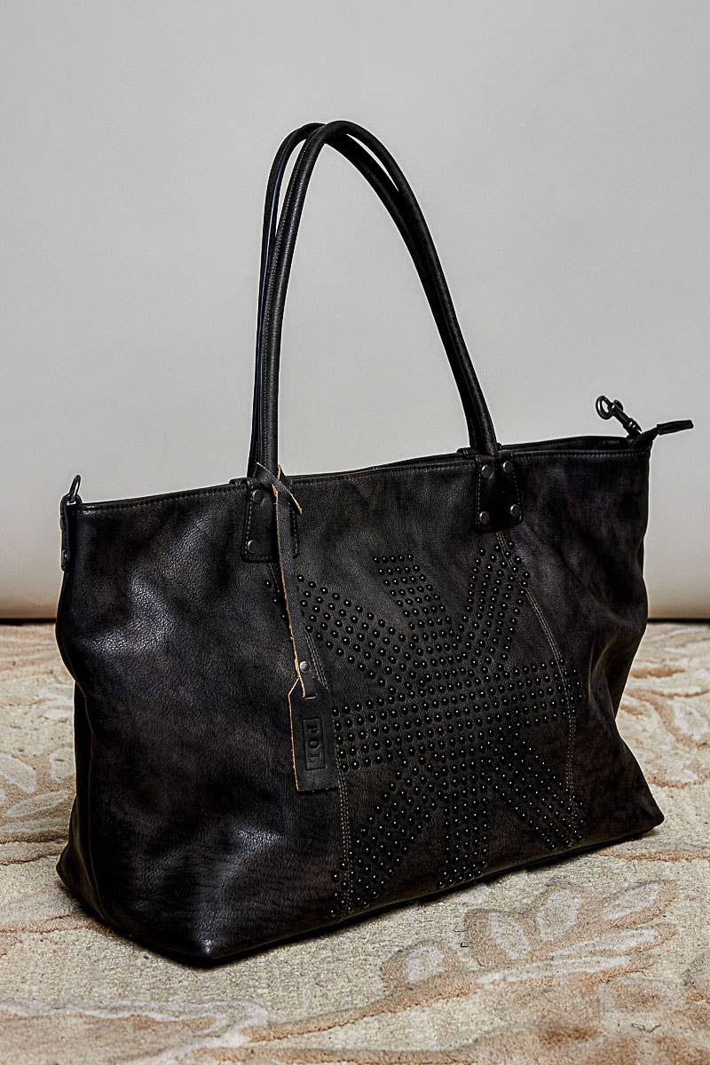 Studded Leather Tote