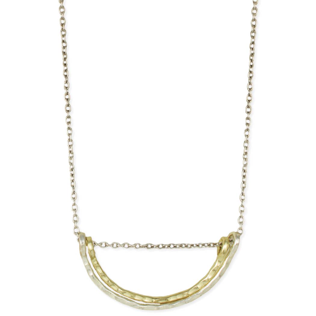 Mixed Metal Bar Necklace