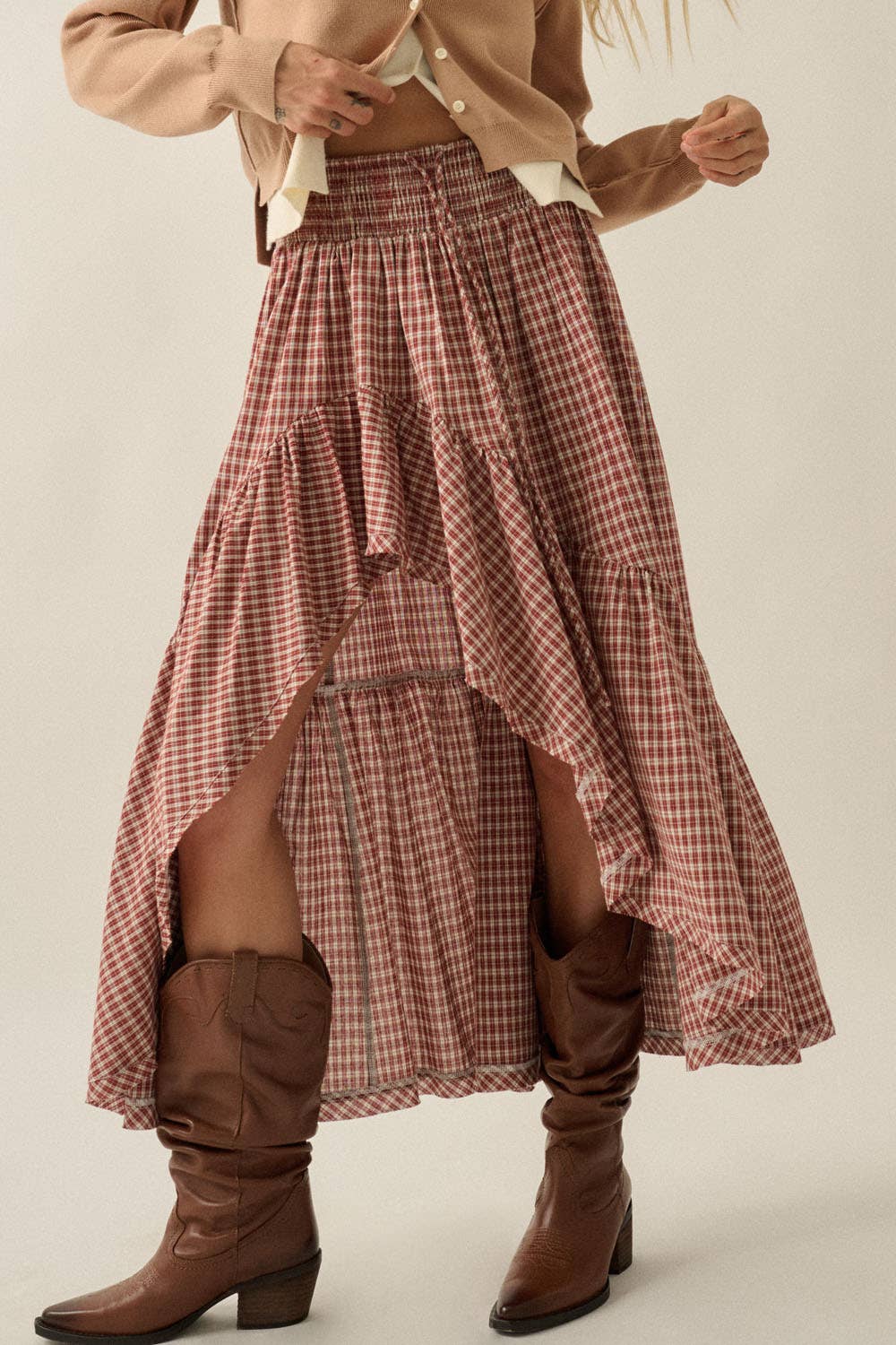 Plaid Ruffle Skirt