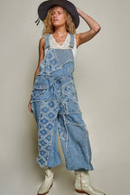 Patchwork Denim Overalls