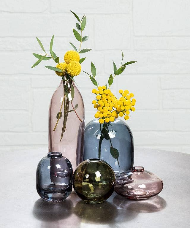 Medium Barrel Bud Vase-Dark Blue-4.5"H