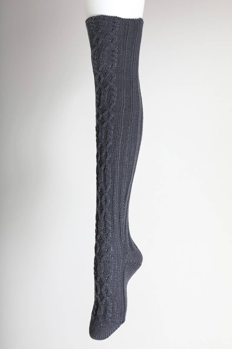 Cable Knit Knee-Highs