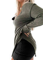 Mineral Washed V-Neck