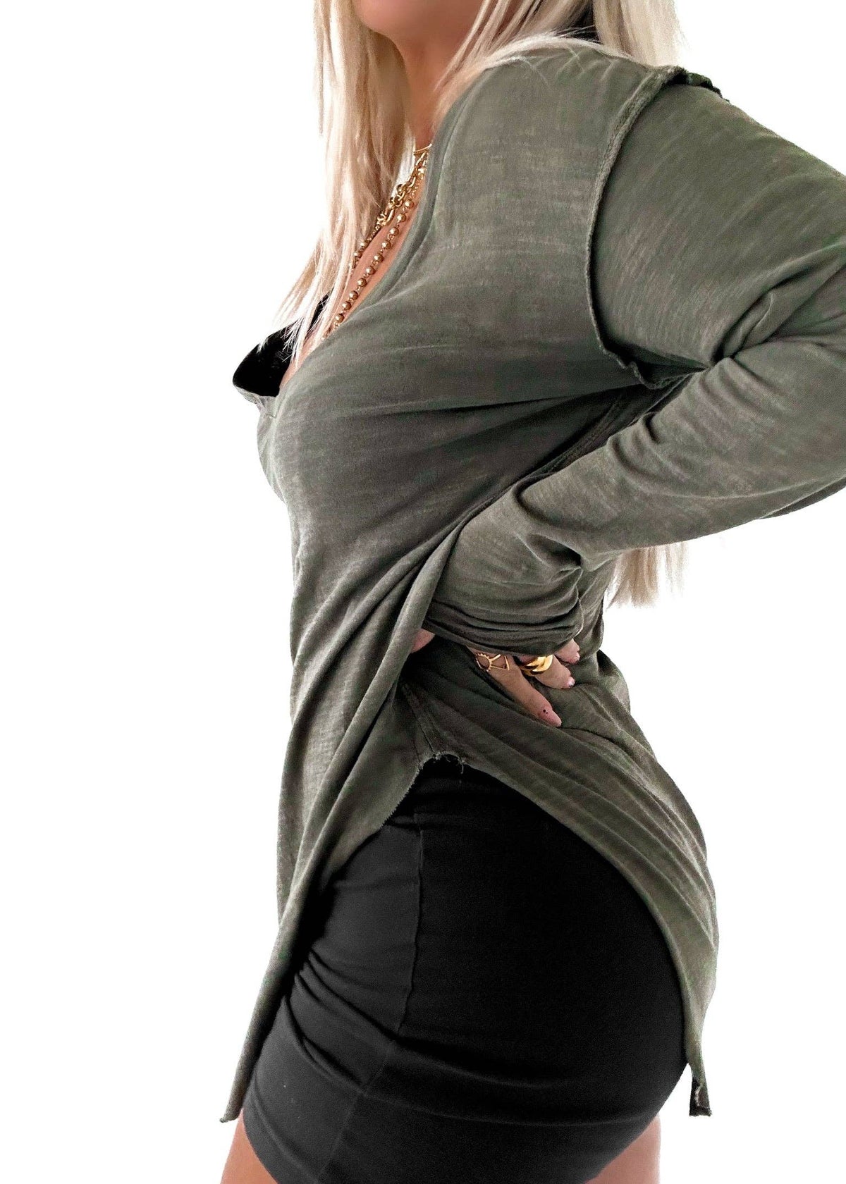 Mineral Washed V-Neck