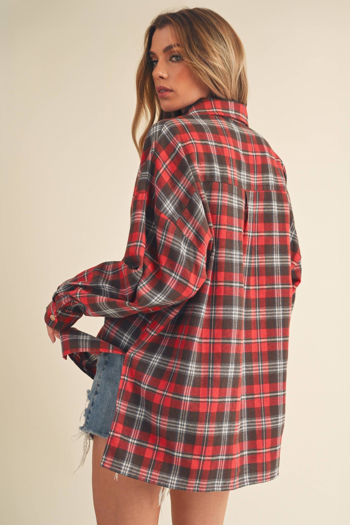 No Buttons Plaid