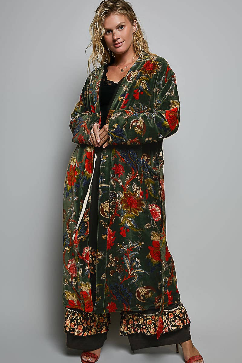 Floral Velvet Robe